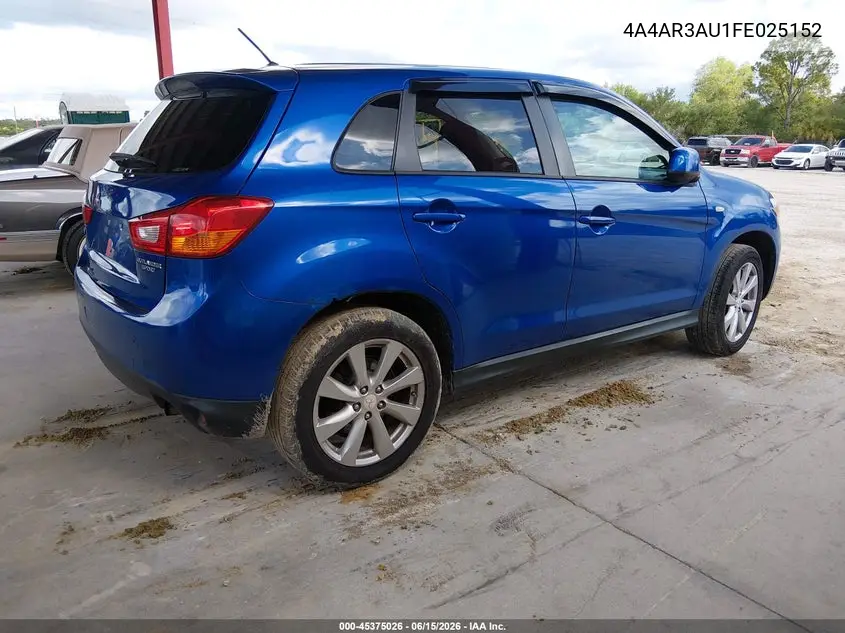 2015 Mitsubishi Outlander Sport Es VIN: 4A4AR3AU1FE025152 Lot: 45375026