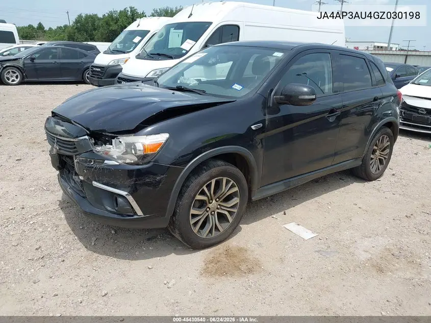 2016 Mitsubishi Outlander Sport 2.0 Es VIN: JA4AP3AU4GZ030198 Lot: 45430540