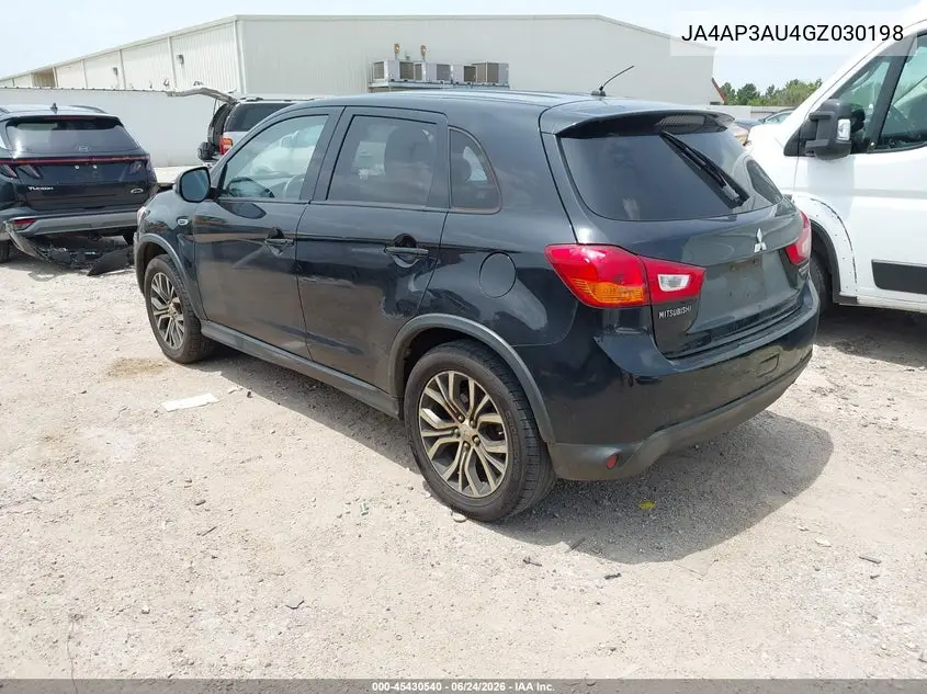 2016 Mitsubishi Outlander Sport 2.0 Es VIN: JA4AP3AU4GZ030198 Lot: 45430540