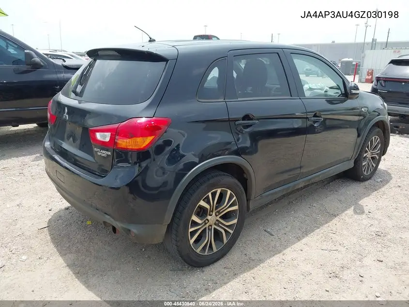 2016 Mitsubishi Outlander Sport 2.0 Es VIN: JA4AP3AU4GZ030198 Lot: 45430540