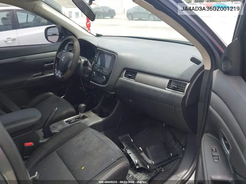 2016 Mitsubishi Outlander Se VIN: JA4AD3A36GZ001219 Lot: 45455233