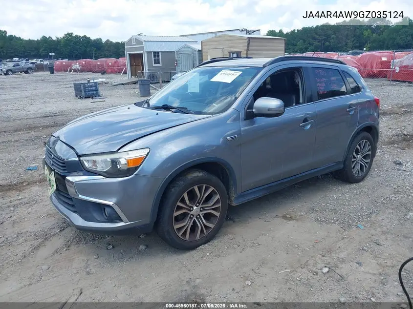 2016 Mitsubishi Outlander Sport 2.4 Sel VIN: JA4AR4AW9GZ035124 Lot: 45560187