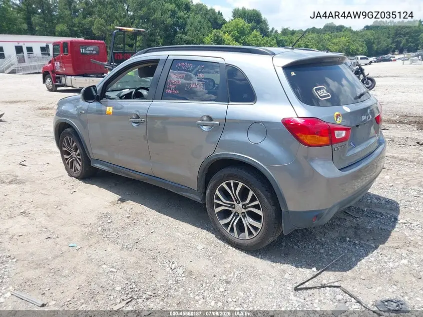 2016 Mitsubishi Outlander Sport 2.4 Sel VIN: JA4AR4AW9GZ035124 Lot: 45560187