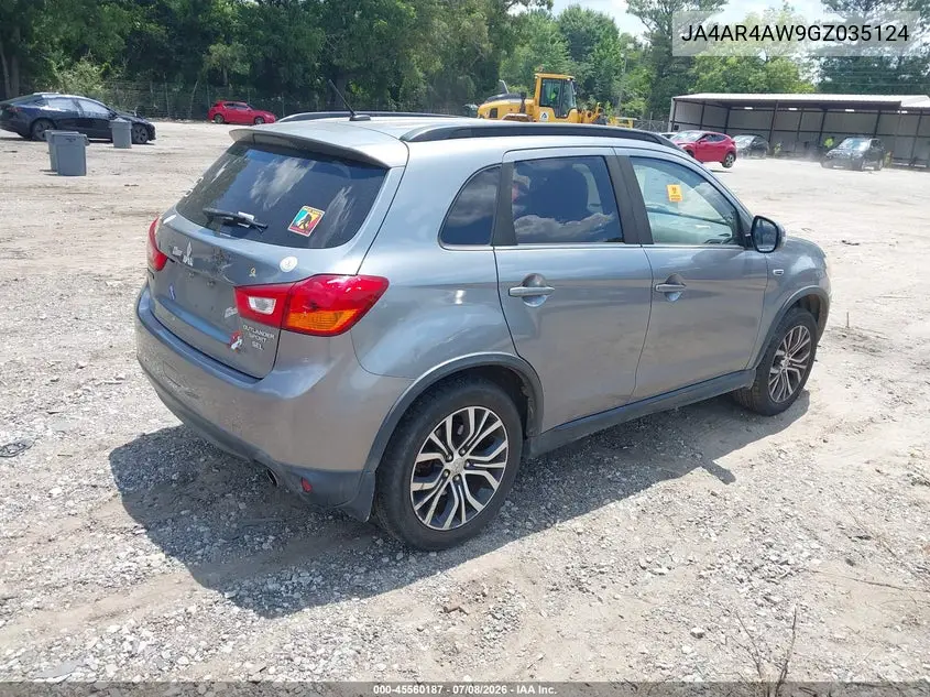 2016 Mitsubishi Outlander Sport 2.4 Sel VIN: JA4AR4AW9GZ035124 Lot: 45560187