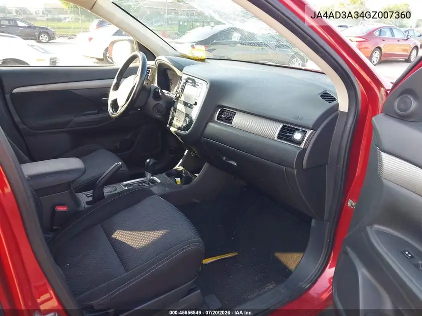 2016 Mitsubishi Outlander Se/Sel VIN: JA4AD3A34GZ007360 Lot: 45656549