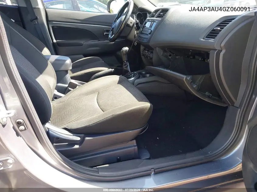 2016 Mitsubishi Outlander Sport 2.0 Es VIN: JA4AP3AU4GZ060091 Lot: 45669083
