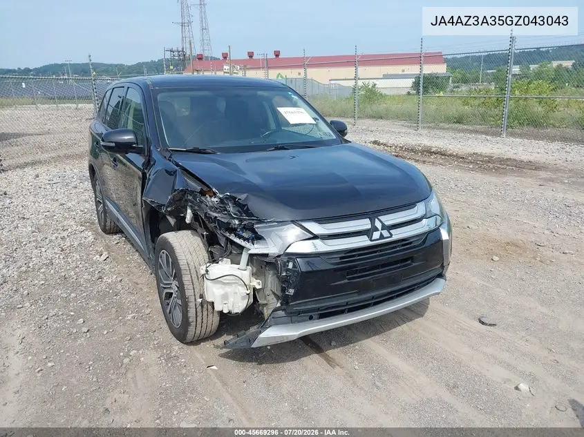 2016 Mitsubishi Outlander Se VIN: JA4AZ3A35GZ043043 Lot: 45669296