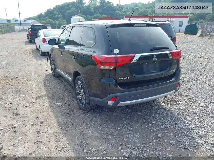 2016 Mitsubishi Outlander Se VIN: JA4AZ3A35GZ043043 Lot: 45669296