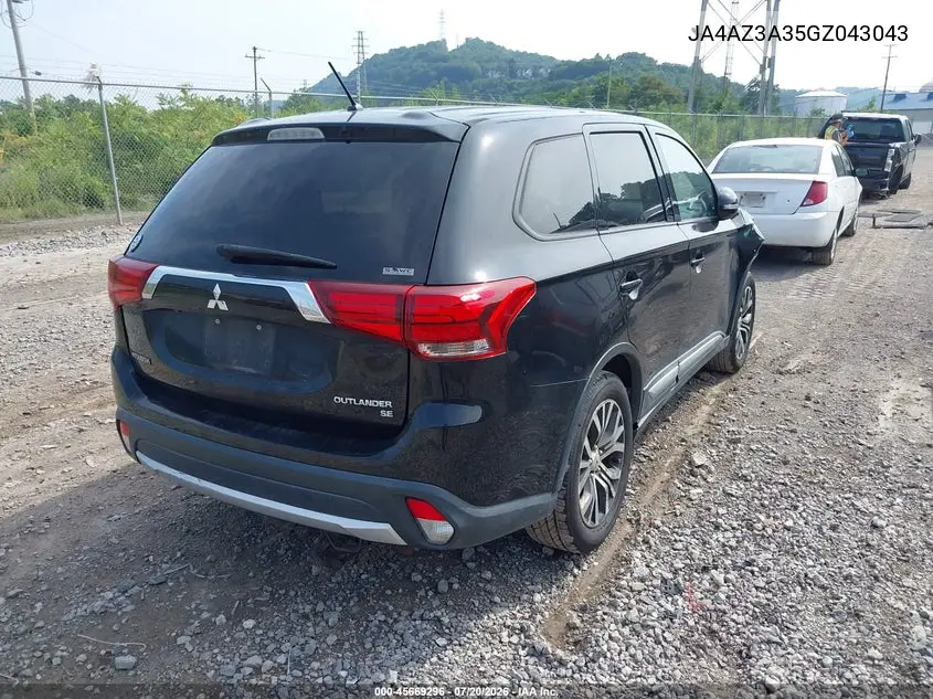 2016 Mitsubishi Outlander Se VIN: JA4AZ3A35GZ043043 Lot: 45669296