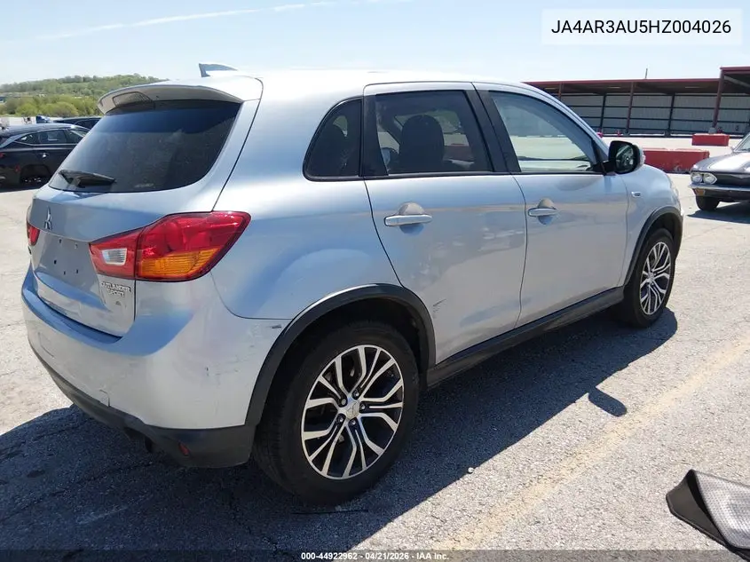 2017 Mitsubishi Outlander Sport 2.0 Le VIN: JA4AR3AU5HZ004026 Lot: 44922962