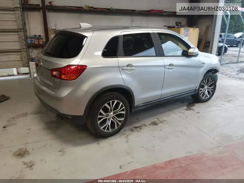 2017 Mitsubishi Outlander Sport 2.0 Es/2.0 Le VIN: JA4AP3AU8HZ030108 Lot: 45451568