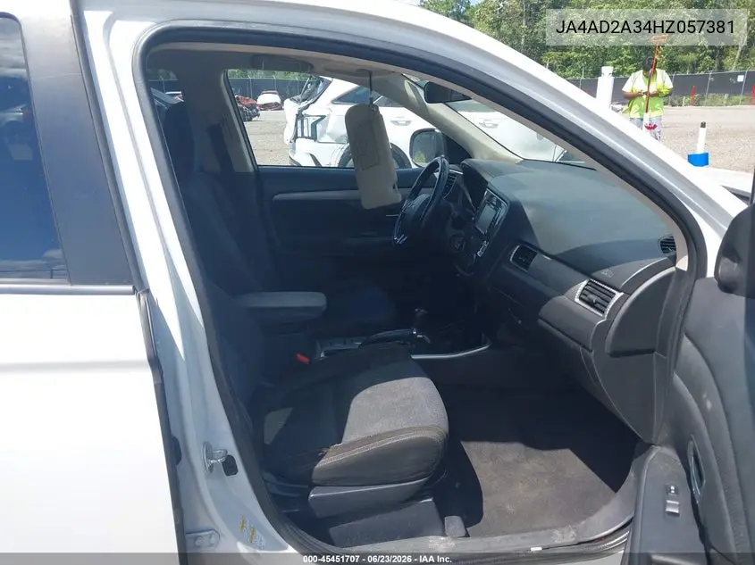 2017 Mitsubishi Outlander Es VIN: JA4AD2A34HZ057381 Lot: 45451707