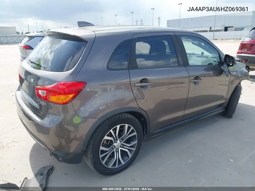 2017 Mitsubishi Outlander Sport 2.0 Es VIN: JA4AP3AU6HZ069361 Lot: 45513528