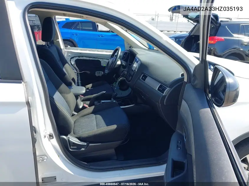 2017 Mitsubishi Outlander Es VIN: JA4AD2A33HZ035193 Lot: 45660547