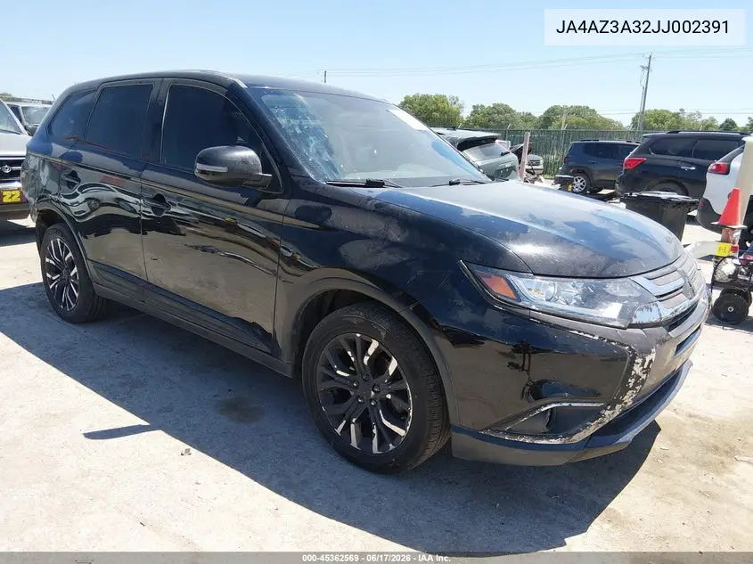 2018 Mitsubishi Outlander Se VIN: JA4AZ3A32JJ002391 Lot: 45362569