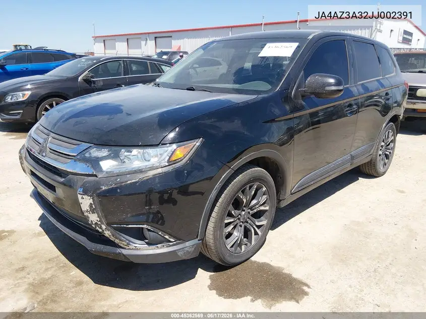 2018 Mitsubishi Outlander Se VIN: JA4AZ3A32JJ002391 Lot: 45362569