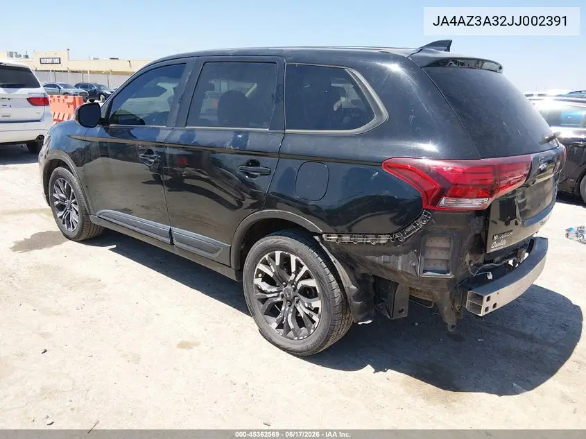 2018 Mitsubishi Outlander Se VIN: JA4AZ3A32JJ002391 Lot: 45362569