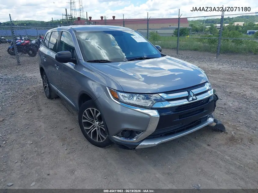 2018 Mitsubishi Outlander Es/Le/Se/Sel VIN: JA4AZ3A32JZ071180 Lot: 45411963