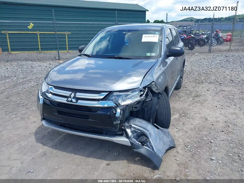 2018 Mitsubishi Outlander Es/Le/Se/Sel VIN: JA4AZ3A32JZ071180 Lot: 45411963