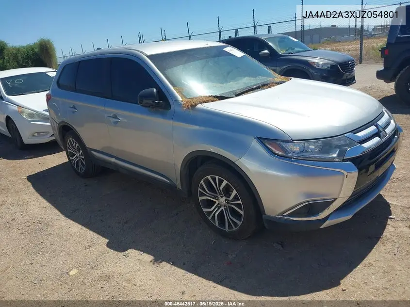 2018 Mitsubishi Outlander Es VIN: JA4AD2A3XJZ054801 Lot: 45442517