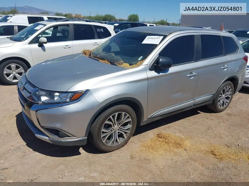 2018 Mitsubishi Outlander Es VIN: JA4AD2A3XJZ054801 Lot: 45442517