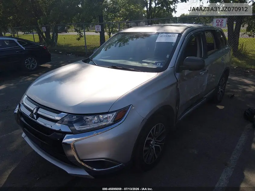 2018 Mitsubishi Outlander Es/Le/Se/Sel VIN: JA4AZ3A31JZ070912 Lot: 45595059
