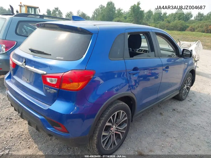 2018 Mitsubishi Outlander Sport 2.0 Es VIN: JA4AR3AU8JZ004687 Lot: 45626450