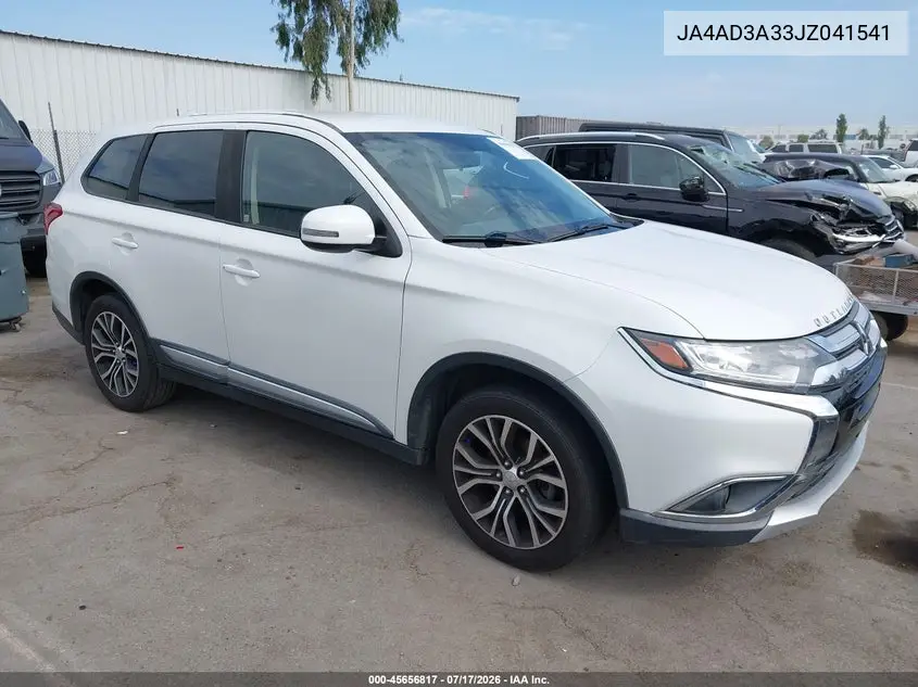 2018 Mitsubishi Outlander Se VIN: JA4AD3A33JZ041541 Lot: 45656817