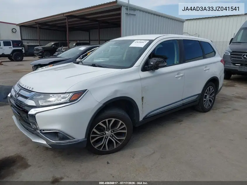 2018 Mitsubishi Outlander Se VIN: JA4AD3A33JZ041541 Lot: 45656817