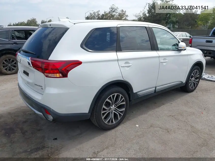 2018 Mitsubishi Outlander Se VIN: JA4AD3A33JZ041541 Lot: 45656817