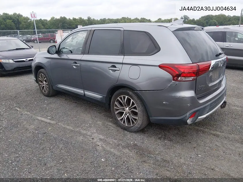 2018 Mitsubishi Outlander Es VIN: JA4AD2A30JJ004634 Lot: 45686901