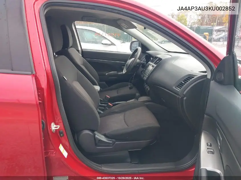 JA4AP3AU3KU002852 2019 Mitsubishi Outlander Sport 2.0 Es