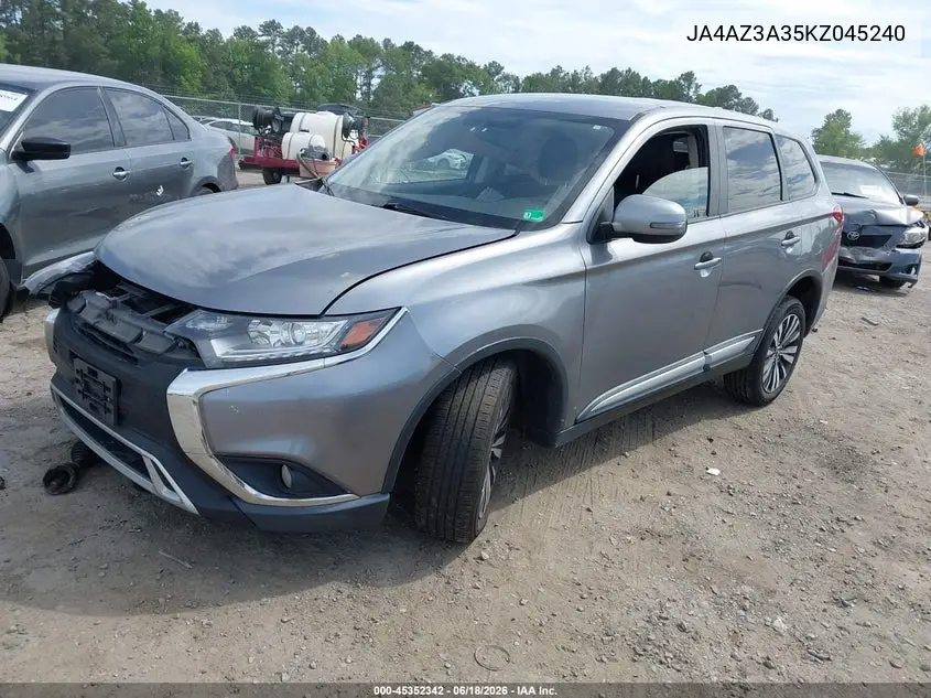 2019 Mitsubishi Outlander Se VIN: JA4AZ3A35KZ045240 Lot: 45352342