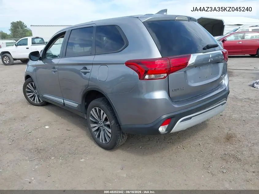 2019 Mitsubishi Outlander Se VIN: JA4AZ3A35KZ045240 Lot: 45352342