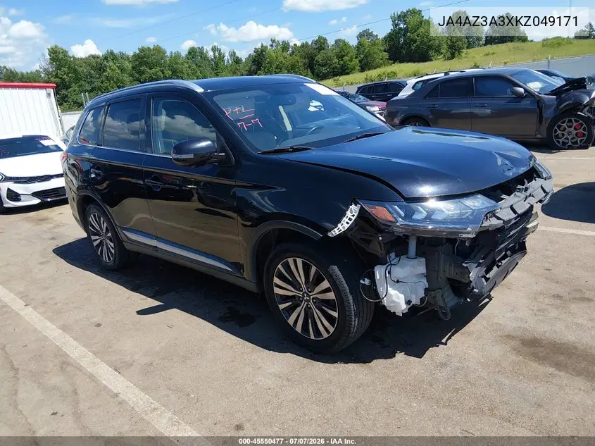 2019 Mitsubishi Outlander Sel VIN: JA4AZ3A3XKZ049171 Lot: 45550477