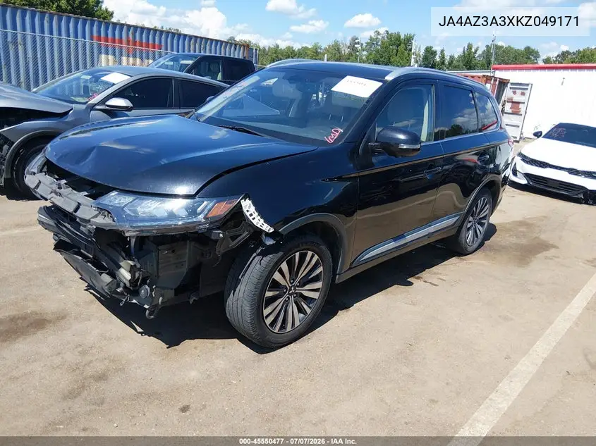 2019 Mitsubishi Outlander Sel VIN: JA4AZ3A3XKZ049171 Lot: 45550477