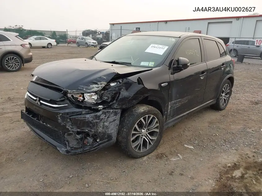 2019 Mitsubishi Outlander Sport 2.0 Es VIN: JA4AR3AU4KU002627 Lot: 45612152