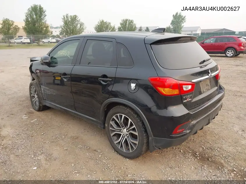 2019 Mitsubishi Outlander Sport 2.0 Es VIN: JA4AR3AU4KU002627 Lot: 45612152