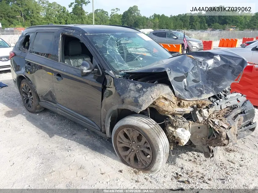 2019 Mitsubishi Outlander Le VIN: JA4AD3A31KZ039062 Lot: 45629100