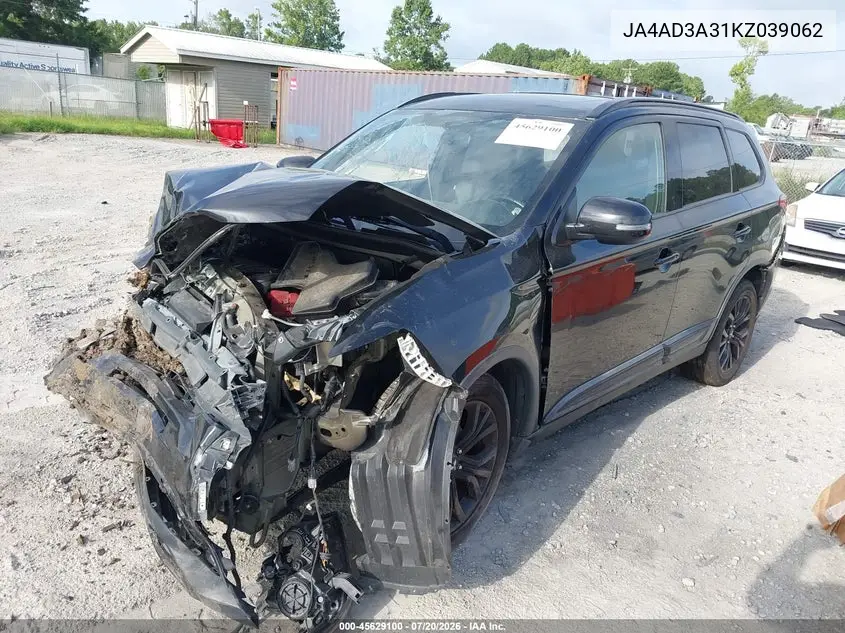 2019 Mitsubishi Outlander Le VIN: JA4AD3A31KZ039062 Lot: 45629100