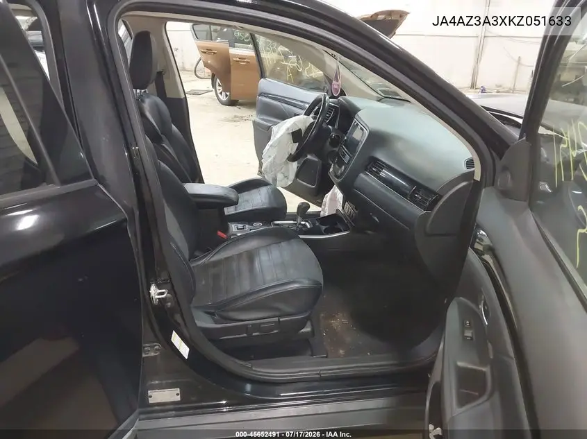 2019 Mitsubishi Outlander Se VIN: JA4AZ3A3XKZ051633 Lot: 45652491