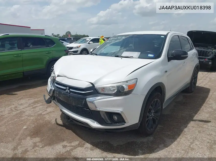 2019 Mitsubishi Outlander Sport 2.0 Le VIN: JA4AP3AUXKU018398 Lot: 45666369