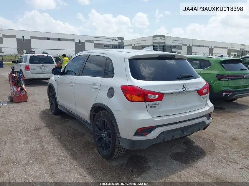 2019 Mitsubishi Outlander Sport 2.0 Le VIN: JA4AP3AUXKU018398 Lot: 45666369