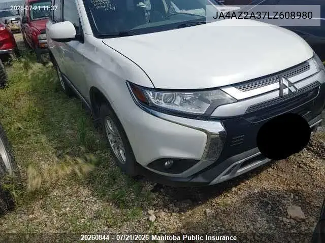 2020 Mitsubishi Outlander Es VIN: JA4AZ2A37LZ608980 Lot: 20260844