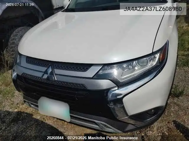 2020 Mitsubishi Outlander Es VIN: JA4AZ2A37LZ608980 Lot: 20260844