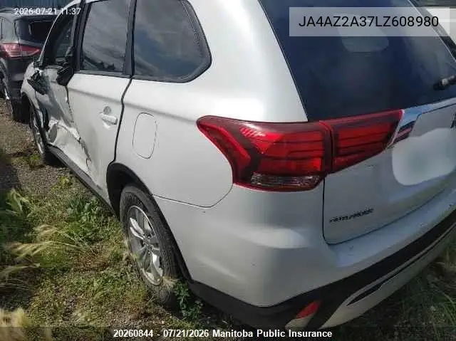 2020 Mitsubishi Outlander Es VIN: JA4AZ2A37LZ608980 Lot: 20260844