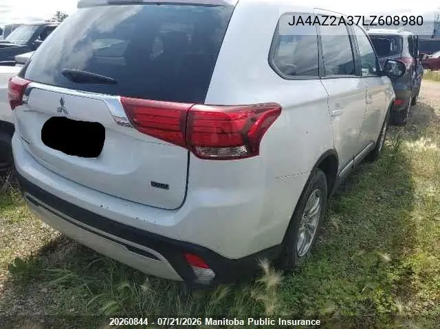 2020 Mitsubishi Outlander Es VIN: JA4AZ2A37LZ608980 Lot: 20260844