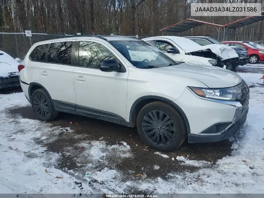 JA4AD3A34LZ031586 2020 Mitsubishi Outlander Le 2.4/Se 2.4/Sel 2.4/Sp 2.4