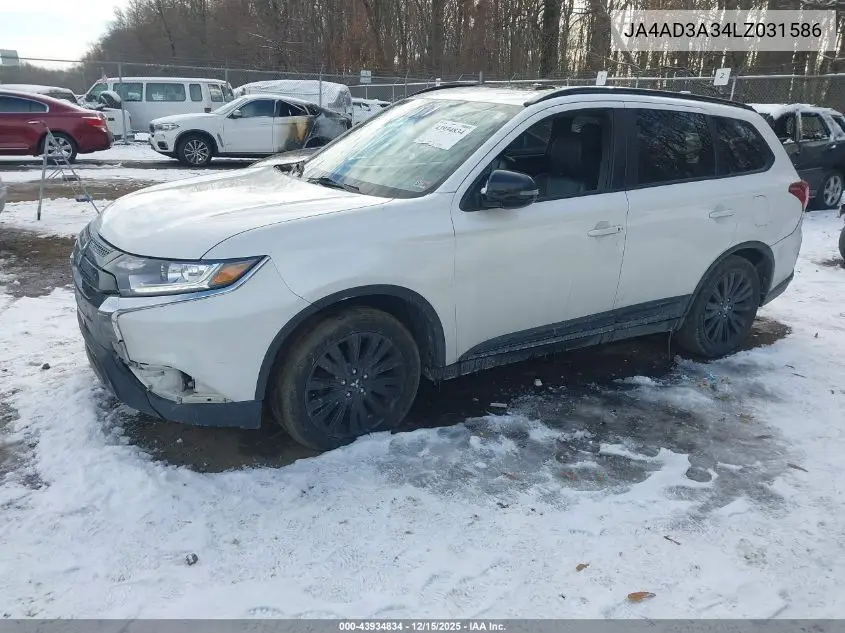 JA4AD3A34LZ031586 2020 Mitsubishi Outlander Le 2.4/Se 2.4/Sel 2.4/Sp 2.4