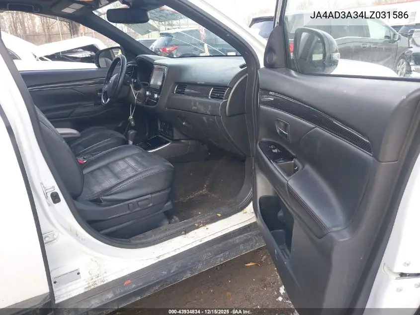 JA4AD3A34LZ031586 2020 Mitsubishi Outlander Le 2.4/Se 2.4/Sel 2.4/Sp 2.4